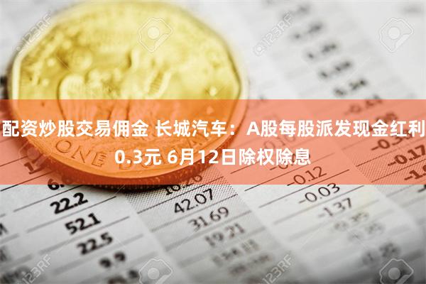 配资炒股交易佣金 长城汽车：A股每股派发现金红利0.3元 6月12日除权除息