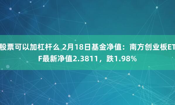 股票可以加杠杆么 2月18日基金净值：南方创业板ETF最新净值2.3811，跌1.98%